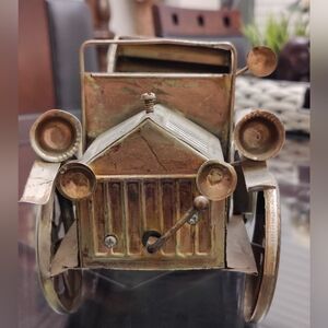 Antique Vintage 1978 George Good Metal Tin Copper Car Music Box 10”